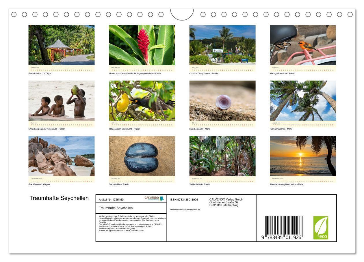 Bild: 9783435011926 | Traumhafte Seychellen (Wandkalender 2025 DIN A4 quer), CALVENDO...