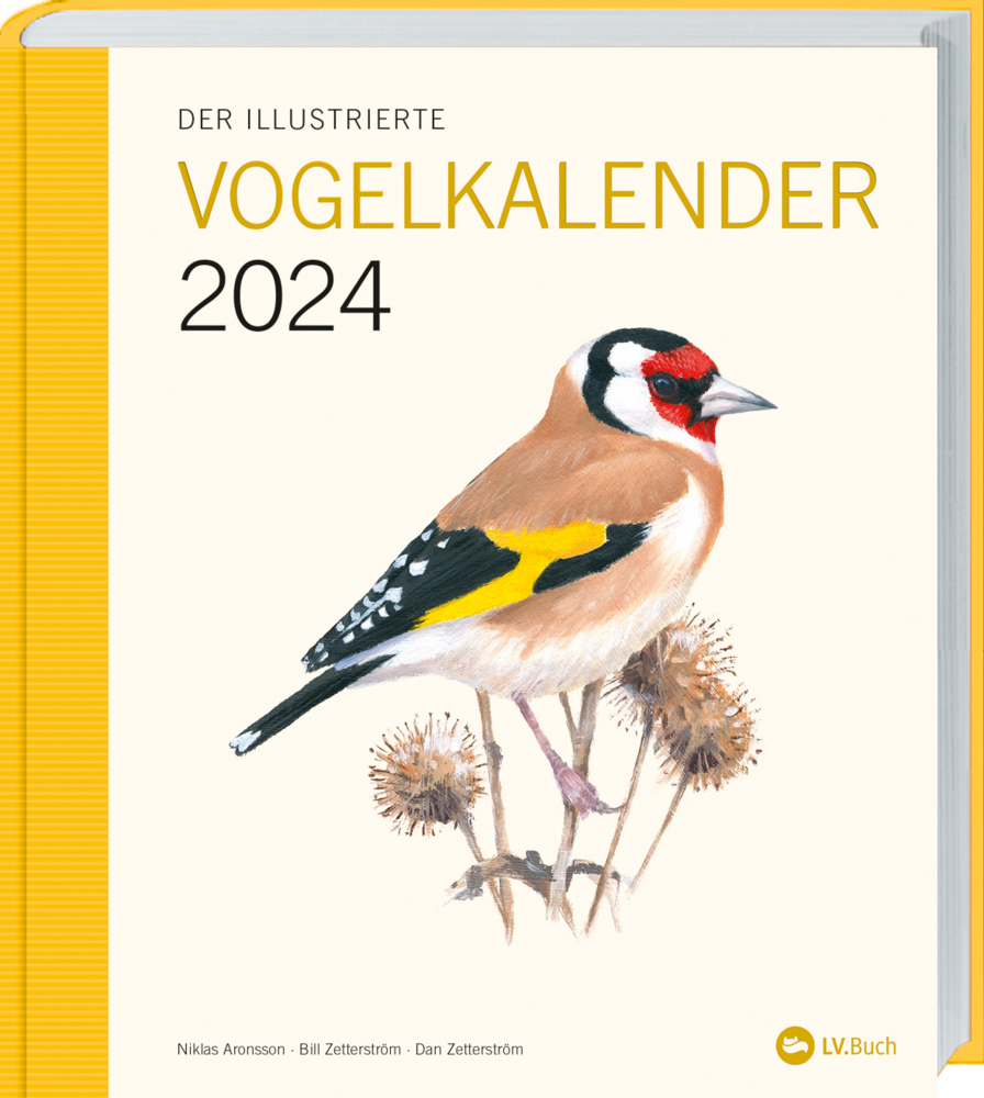 Cover: 9783784357539 | Der illustrierte Vogelkalender 2024 | Niklas Aronsson (u. a.) | 168 S.