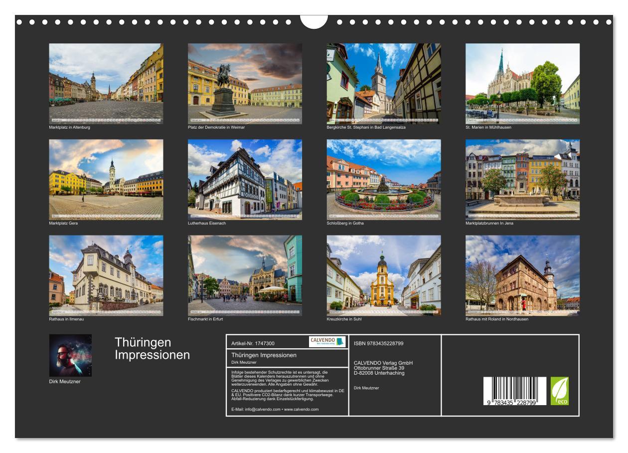 Bild: 9783435228799 | Thüringen Impressionen (Wandkalender 2025 DIN A3 quer), CALVENDO...