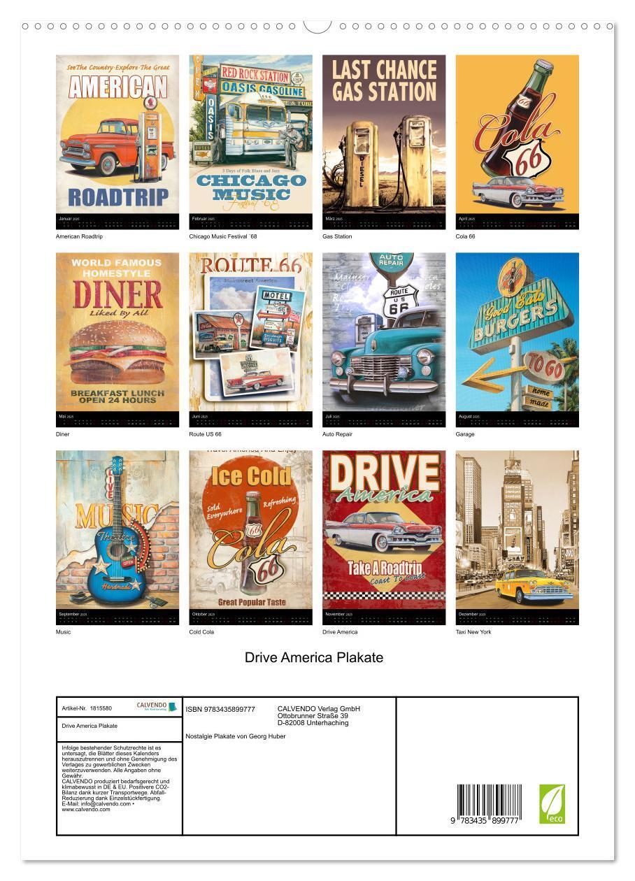 Bild: 9783435899777 | Drive America Plakate (hochwertiger Premium Wandkalender 2025 DIN...