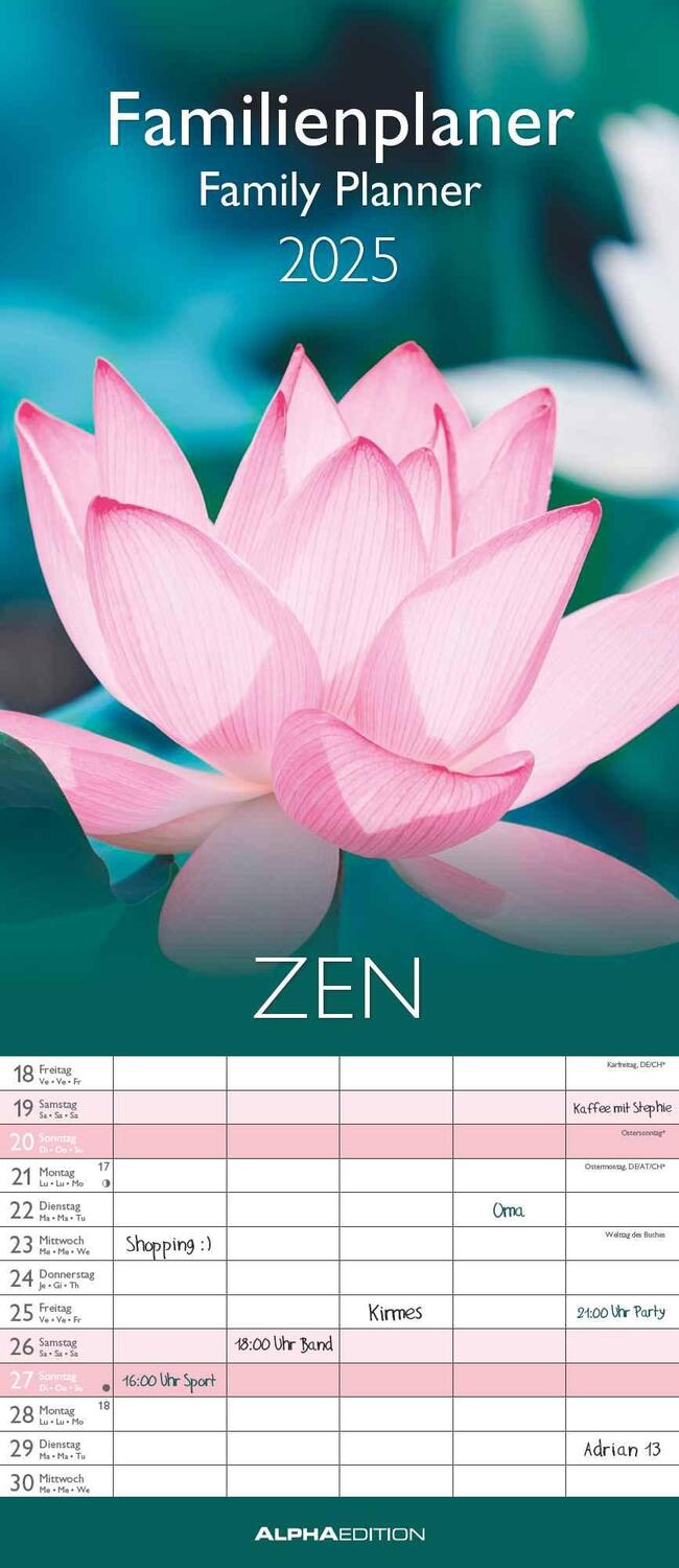 Cover: 4251732341411 | Familienplaner Zen 2025 - Familien-Timer 19,5x45 cm - 5 Spalten -...