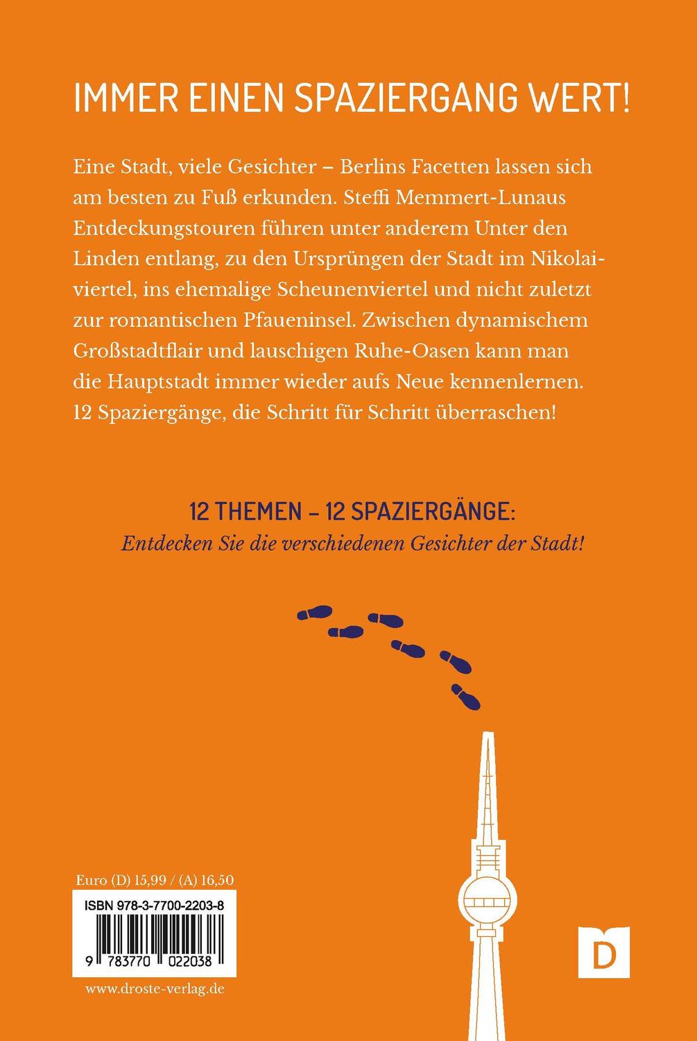 Rückseite: 9783770022038 | Zu Fuß durch Berlin | 12 Spaziergänge | Steffi Memmert-Lunau | Buch