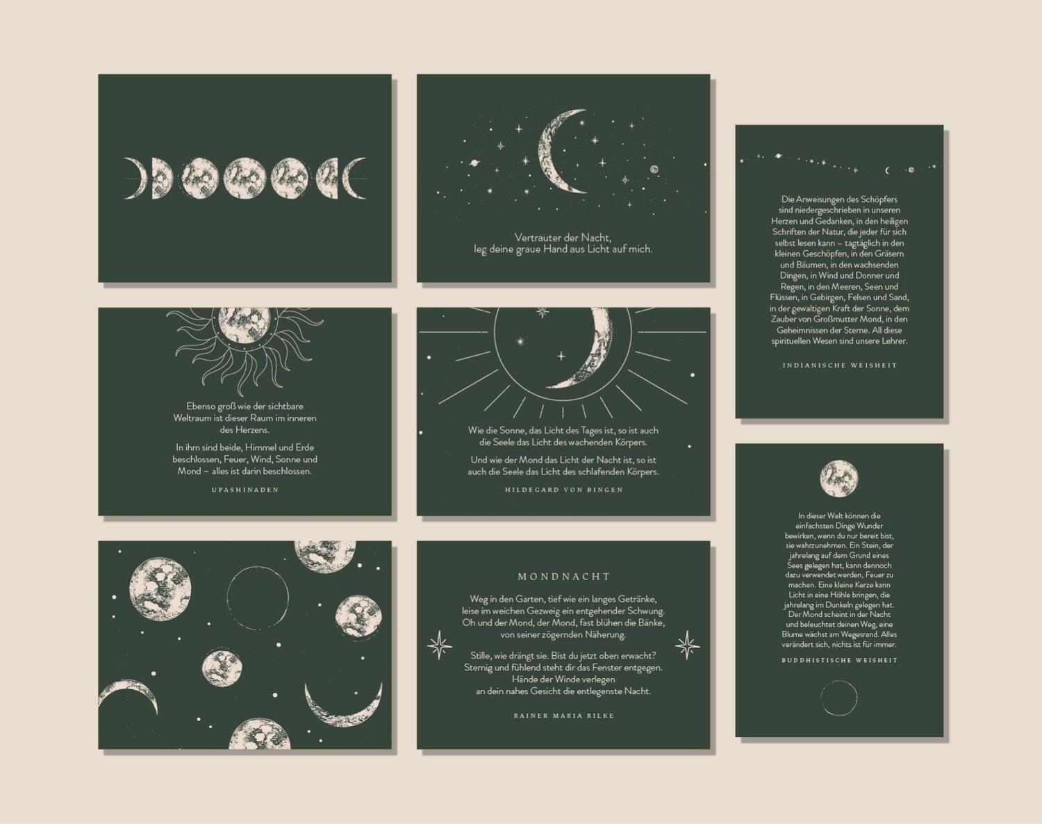Cover: 9783985956692 | Schönes Postkarten Set "Sei wie der Mond" | Johanna Kramer | Buch