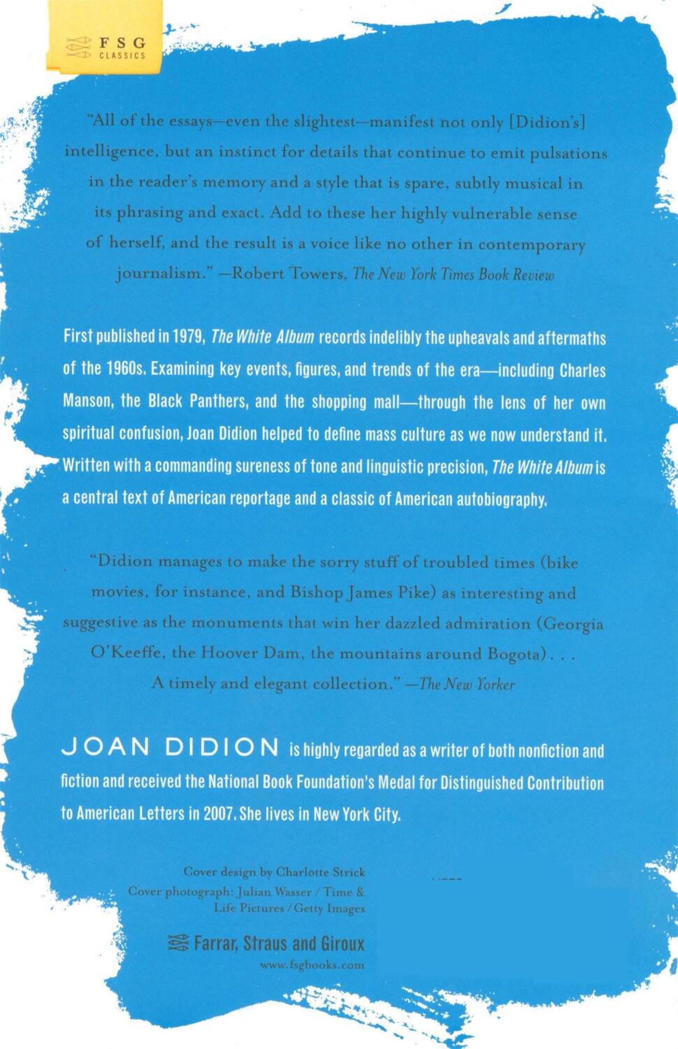 Rückseite: 9780374532079 | The White Album | Essays | Joan Didion | Taschenbuch | FSG Classics