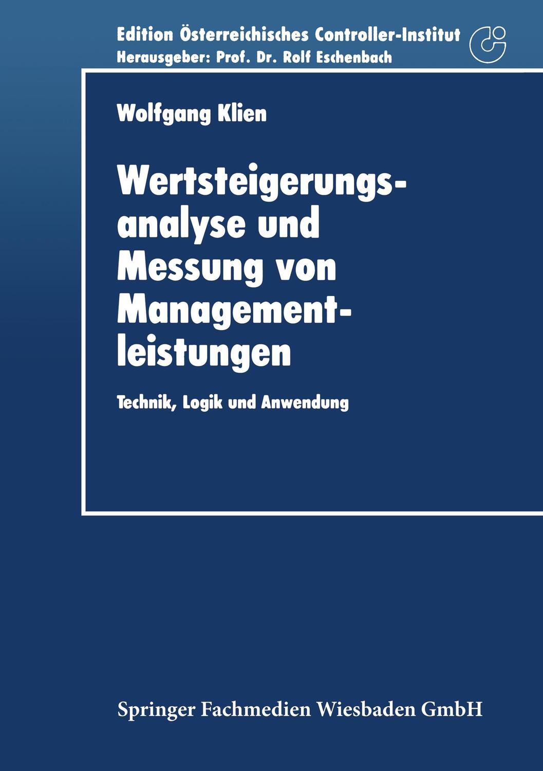 Cover: 9783824402366 | Wertsteigerungsanalyse und Messung von Managementleistungen | Klien