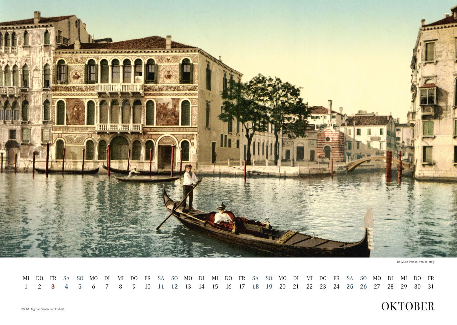 Bild: 9783968491585 | Venedig in alten Ansichten. Wandkalender 2025 | Photochrom-Aufnahmen