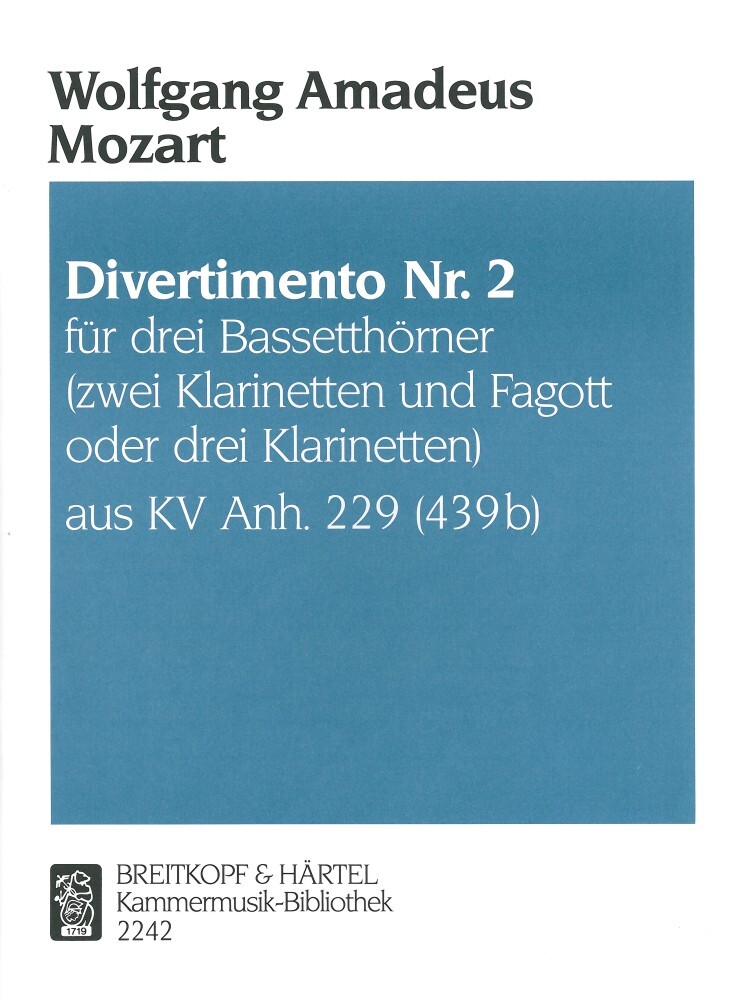 Cover: 9790004501467 | Divertimento Nr. 2 KV Anh. 229 (439b) | Breitkopf & Härtel