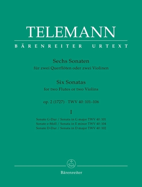 Cover: 9790006428311 | Sonaten(6) 1 Op.2 | Urtext | Georg Philipp Telemann | Buch