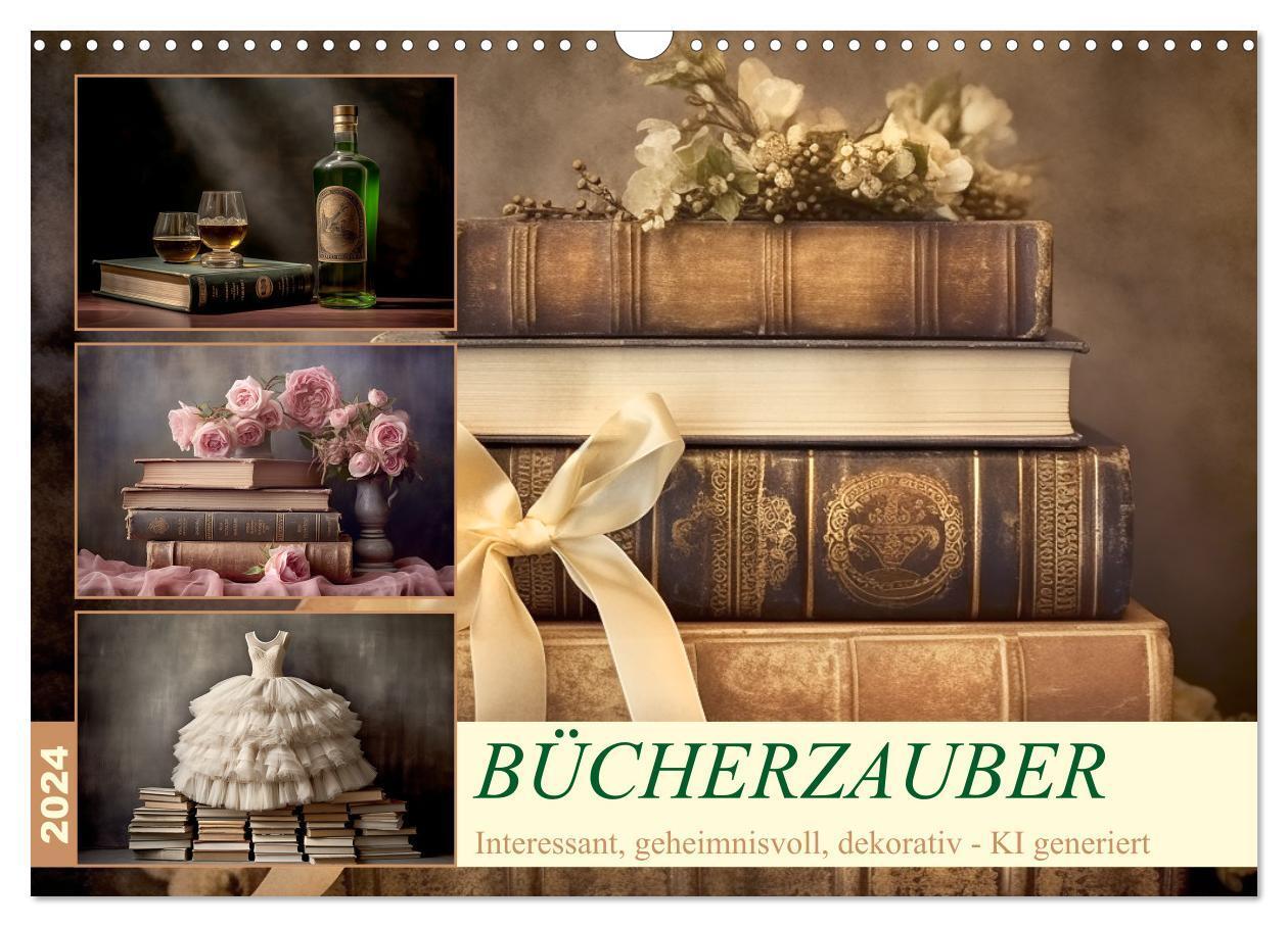 Cover: 9783383735592 | Bücherzauber (Wandkalender 2024 DIN A3 quer), CALVENDO Monatskalender