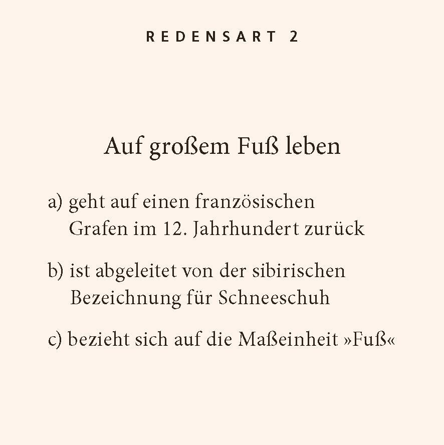 Bild: 9783899784640 | Deutsche Redensarten-Quiz | 100 Fragen und Antworten (Neuauflage)