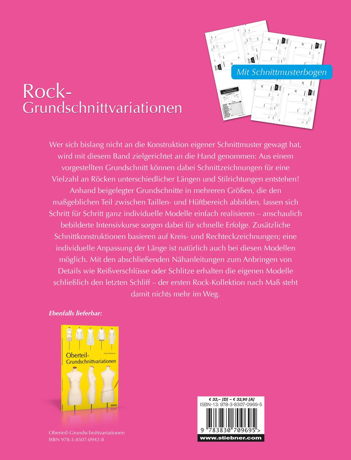 Rückseite: 9783830709695 | Rock-Grundschnittvariationen | Mit Schnittmusterbogen | Maruyama