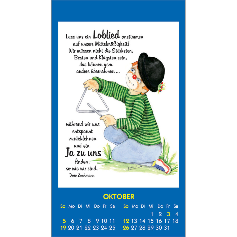 Bild: 9783754893654 | Kleine Clown-Grüße 2025 | Aufkleber-Kalender mit Clown-Motiven | 14 S.