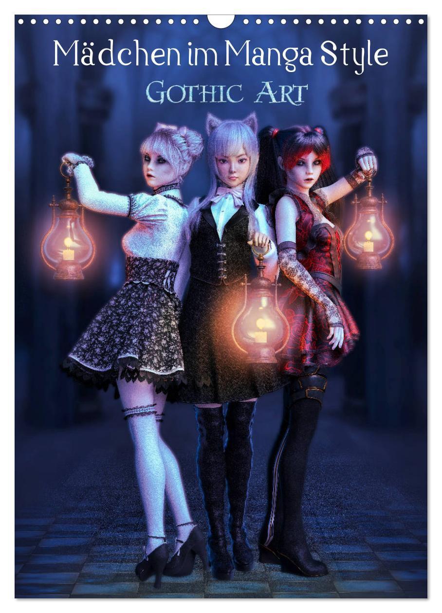 Cover: 9783383059834 | Mädchen im Manga Style (Gothic Art) (Wandkalender 2024 DIN A3...