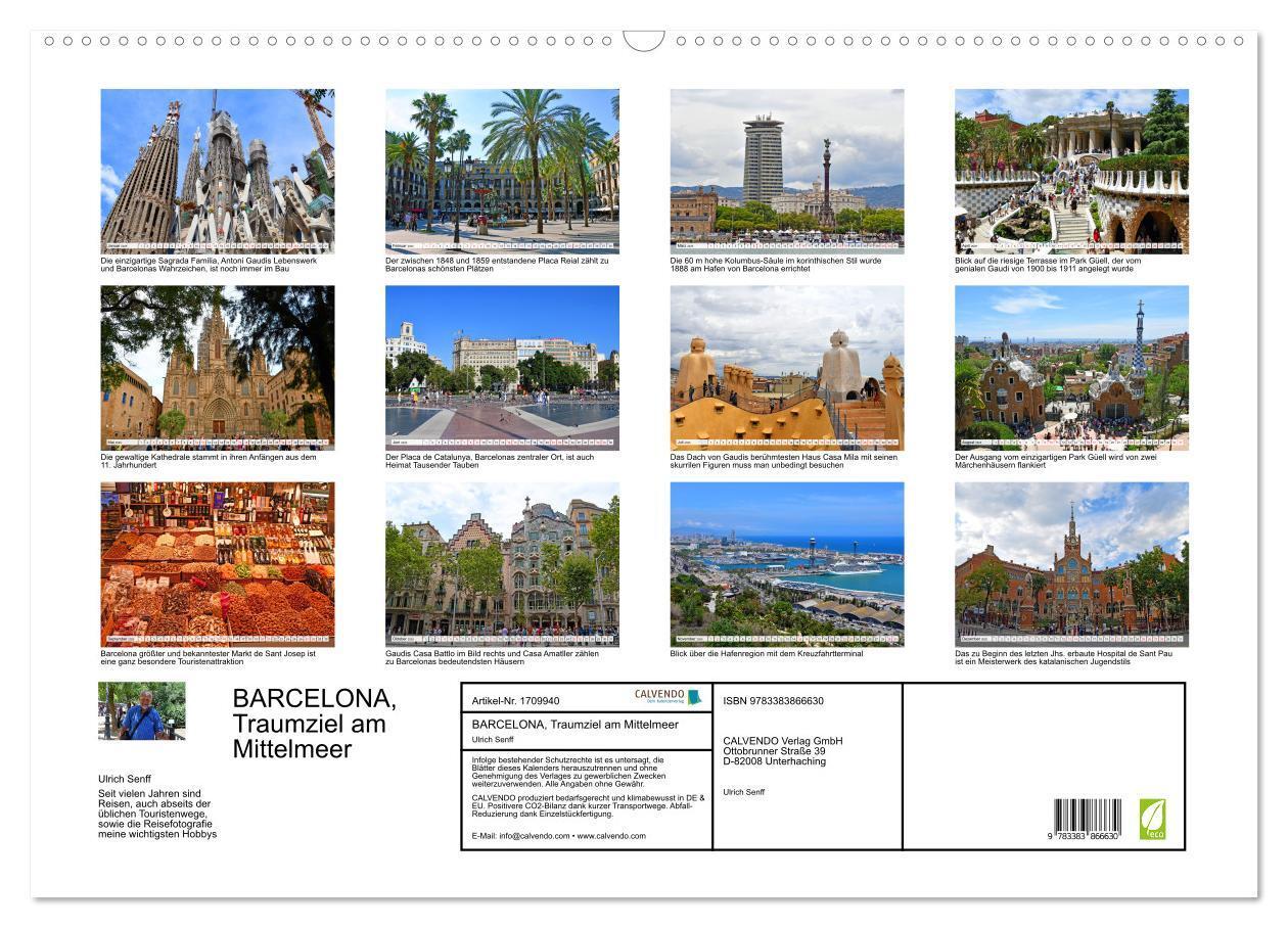 Bild: 9783383866630 | BARCELONA, Traumziel am Mittelmeer (Wandkalender 2025 DIN A2 quer),...