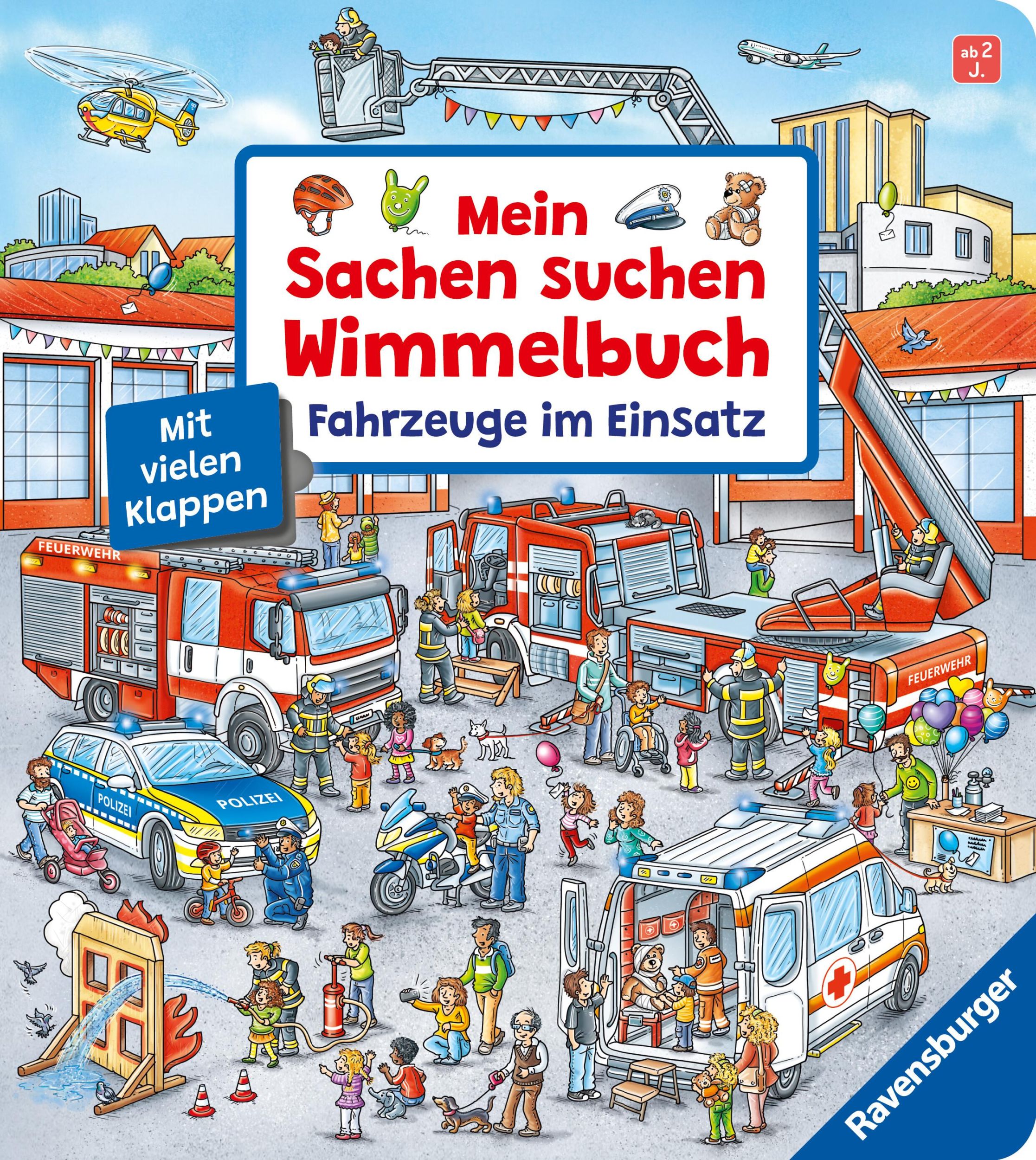 Cover: 9783473421039 | Mein Sachen suchen Wimmelbuch: Fahrzeuge im Einsatz, Pappbilderbuch...