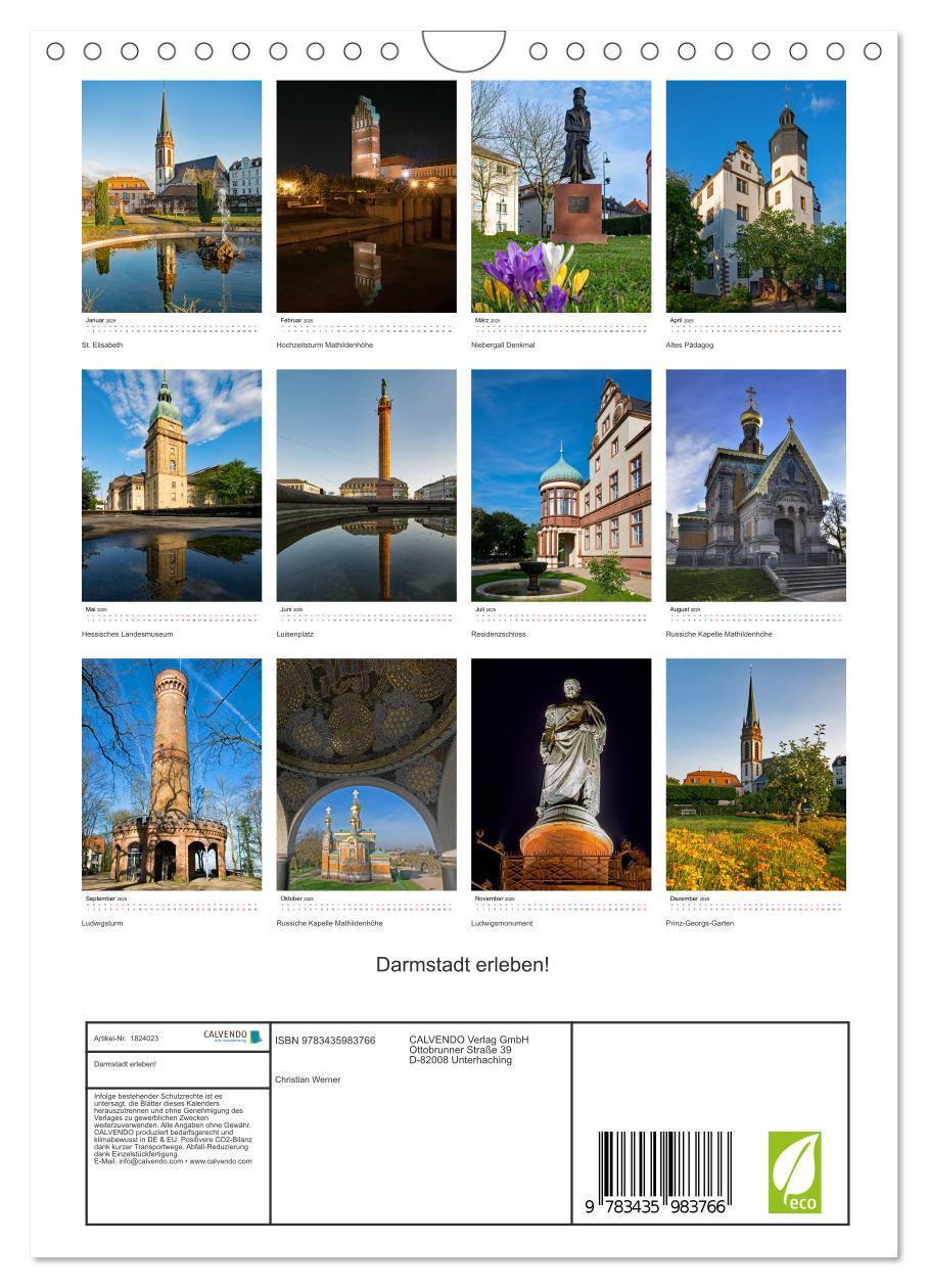 Bild: 9783435983766 | Darmstadt erleben! (Wandkalender 2025 DIN A4 hoch), CALVENDO...