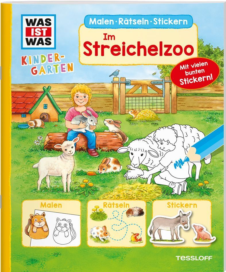 Cover: 9783788621452 | WAS IST WAS Kindergarten Malen Rätseln Stickern Im Streichelzoo | Buch