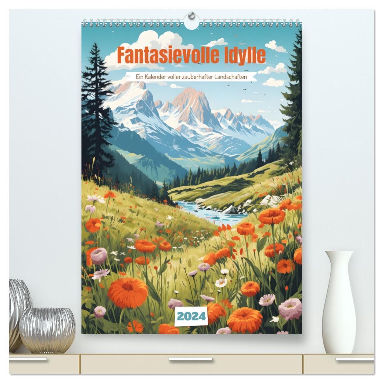 Cover: 9783383717116 | Fantasievolle Idylle (hochwertiger Premium Wandkalender 2024 DIN A2...