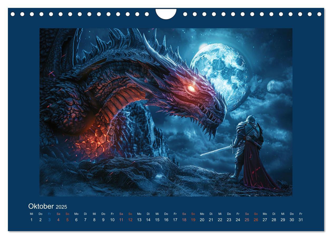 Bild: 9783383821394 | Drachenkrieger (Wandkalender 2025 DIN A4 quer), CALVENDO...