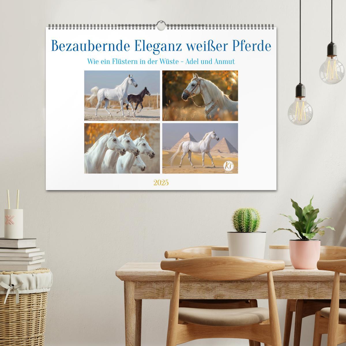 Bild: 9783435517442 | Bezaubernde Eleganz weißer Pferde (Wandkalender 2025 DIN A2 quer),...