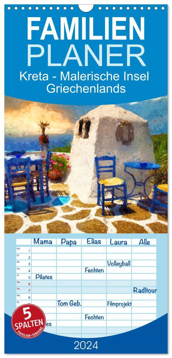 Cover: 9783675490437 | Familienplaner 2024 - Kreta - Malerische Insel Griechenlands mit 5...