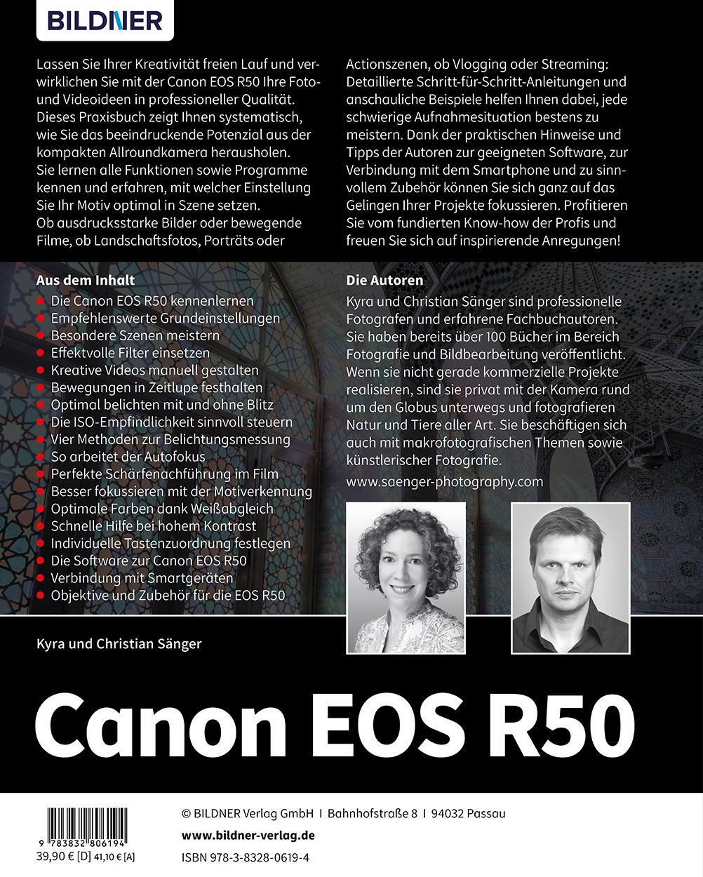 Rückseite: 9783832806194 | Canon EOS R50 | Das umfangreiche Praxisbuch zu Ihrer Kamera! | Buch