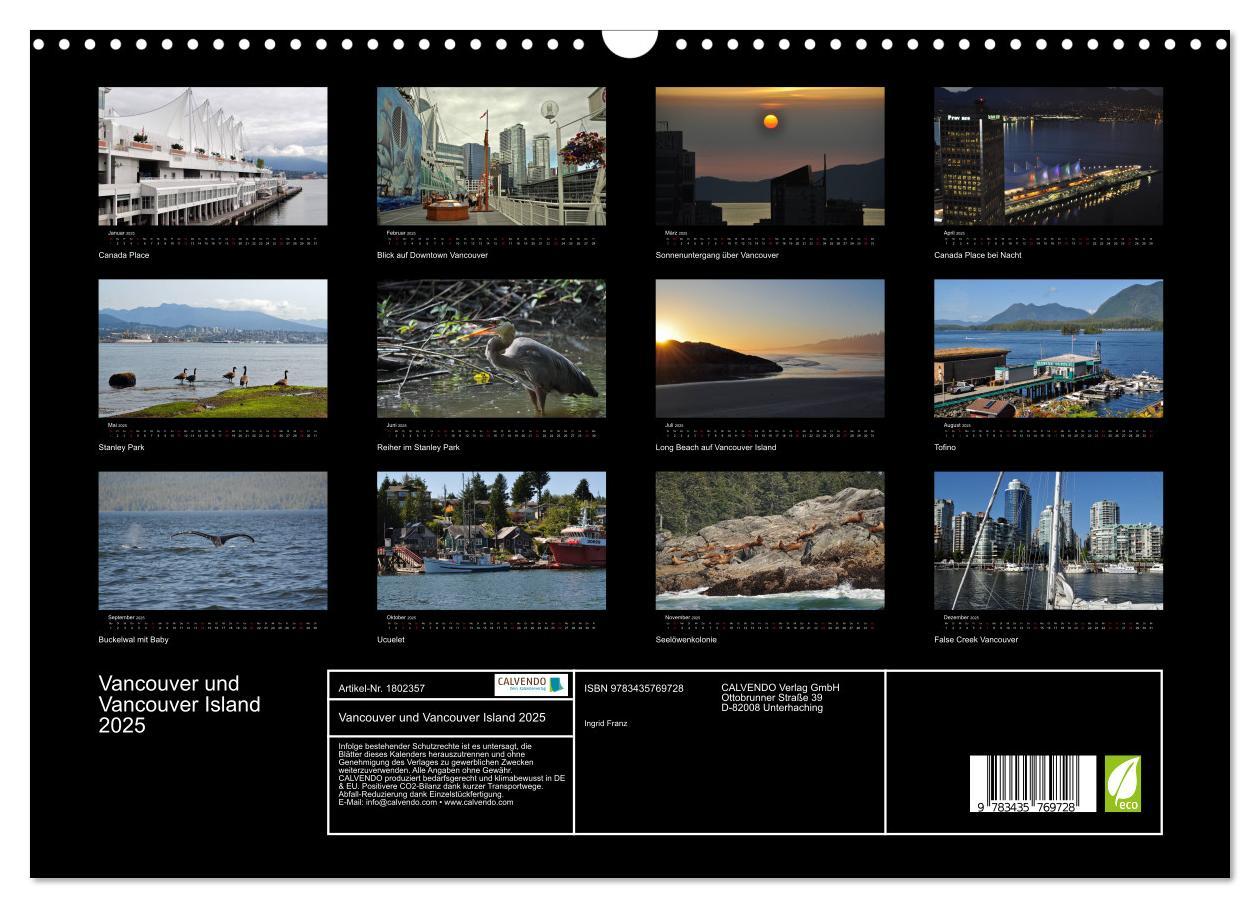 Bild: 9783435769728 | Vancouver und Vancouver Island 2025 (Wandkalender 2025 DIN A3...