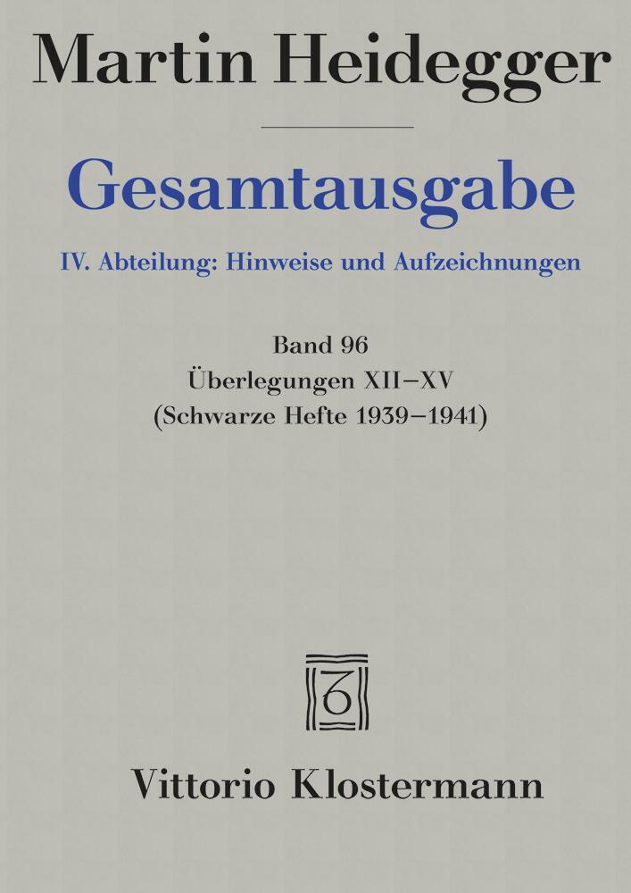 Cover: 9783465038399 | Überlegungen XII - XV. Bd.12-15 | (Schwarze Hefte 1939-1941) | Buch