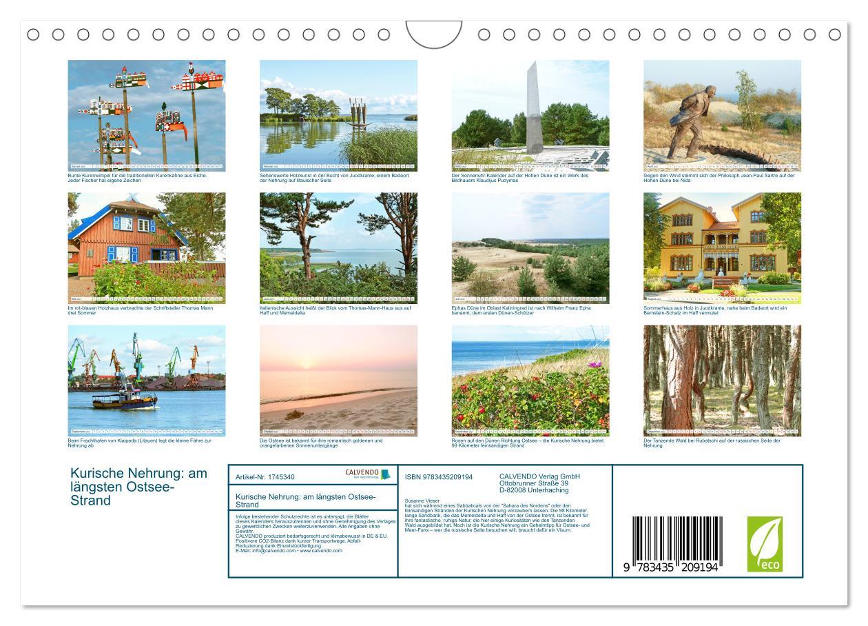 Bild: 9783435209194 | Kurische Nehrung: am längsten Ostsee-Strand (Wandkalender 2025 DIN...