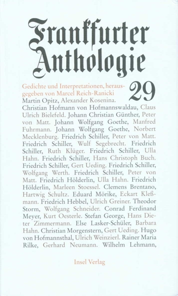 Cover: 9783458173229 | Frankfurter Anthologie. Bd.29 | Gedichte und Interpretationen | Buch