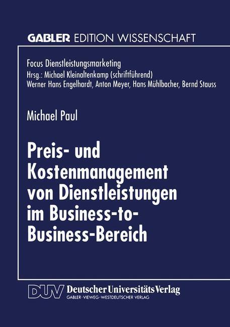 Cover: 9783824466726 | Preis- und Kostenmanagement von Dienstleistungen im...