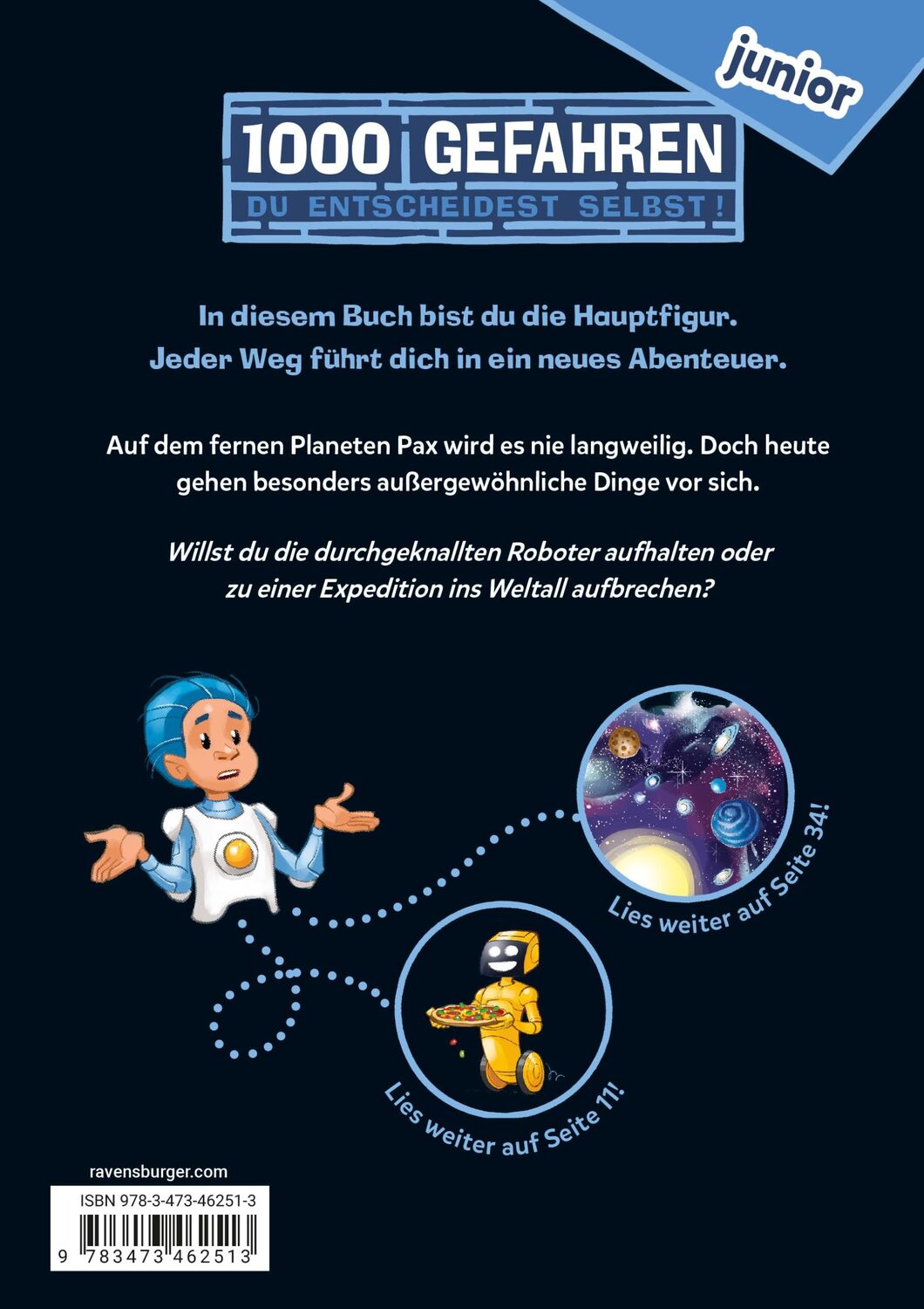 Rückseite: 9783473462513 | 1000 Gefahren junior - Abenteuer auf Planet Pax (Erstlesebuch mit...