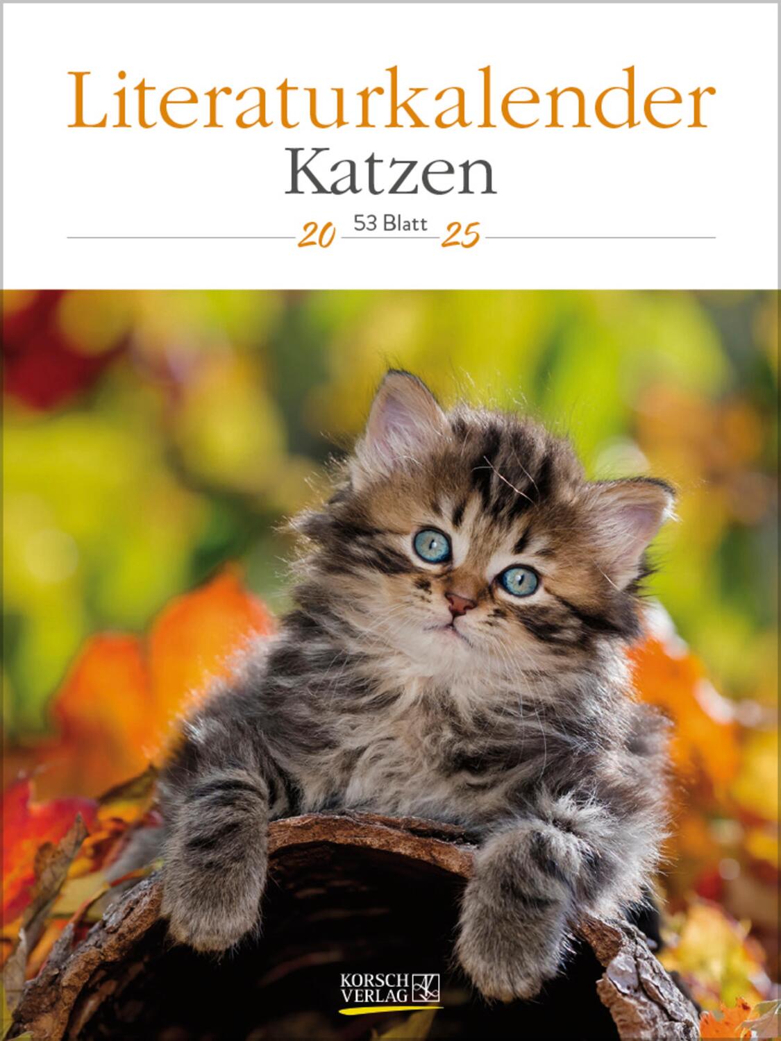 Cover: 9783731877226 | Literaturkalender Katzen 2025 | Verlag Korsch | Kalender | 54 S.