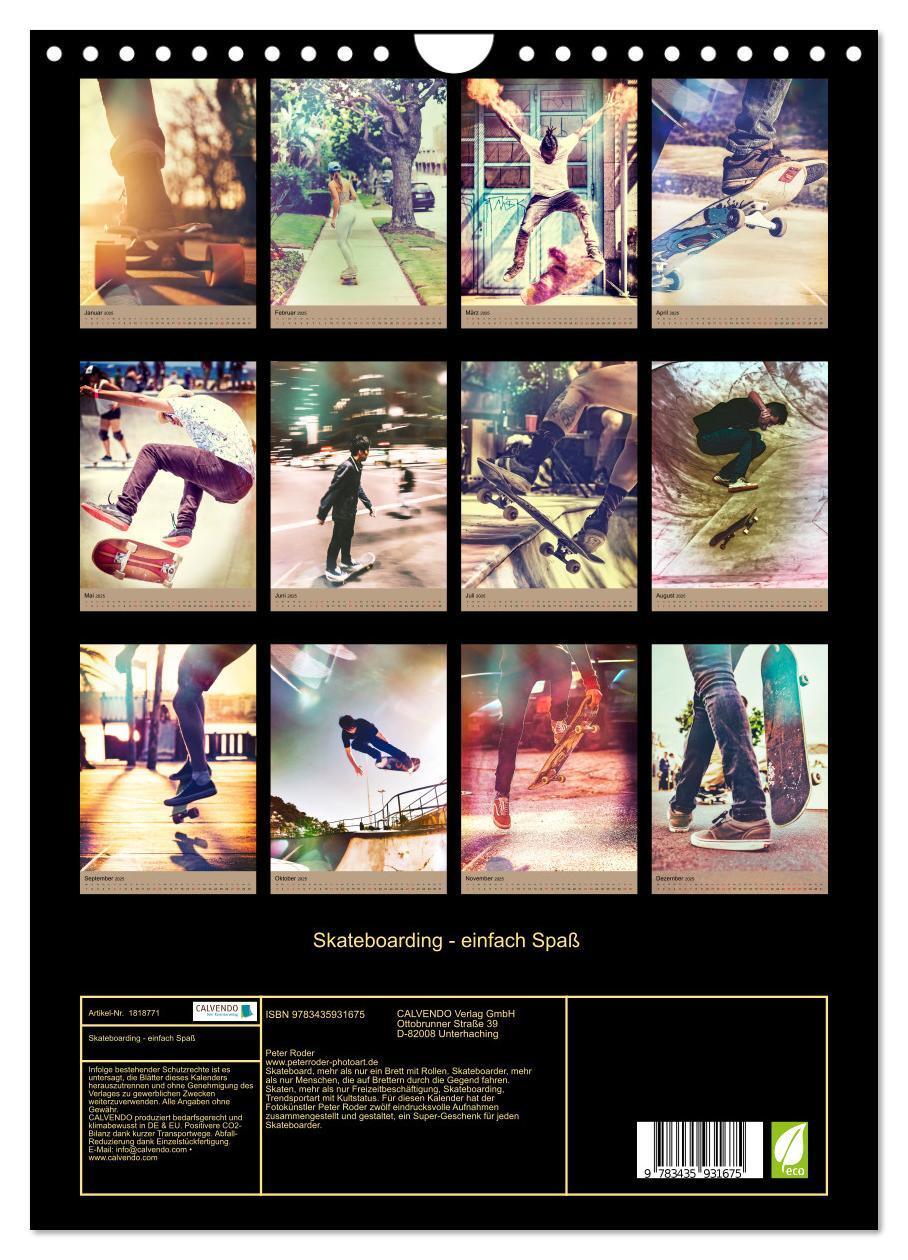 Bild: 9783435931675 | Skateboarding - einfach Spaß (Wandkalender 2025 DIN A4 hoch),...