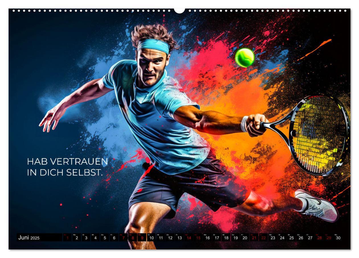 Bild: 9783383873850 | Tennis und Motivation (Wandkalender 2025 DIN A2 quer), CALVENDO...