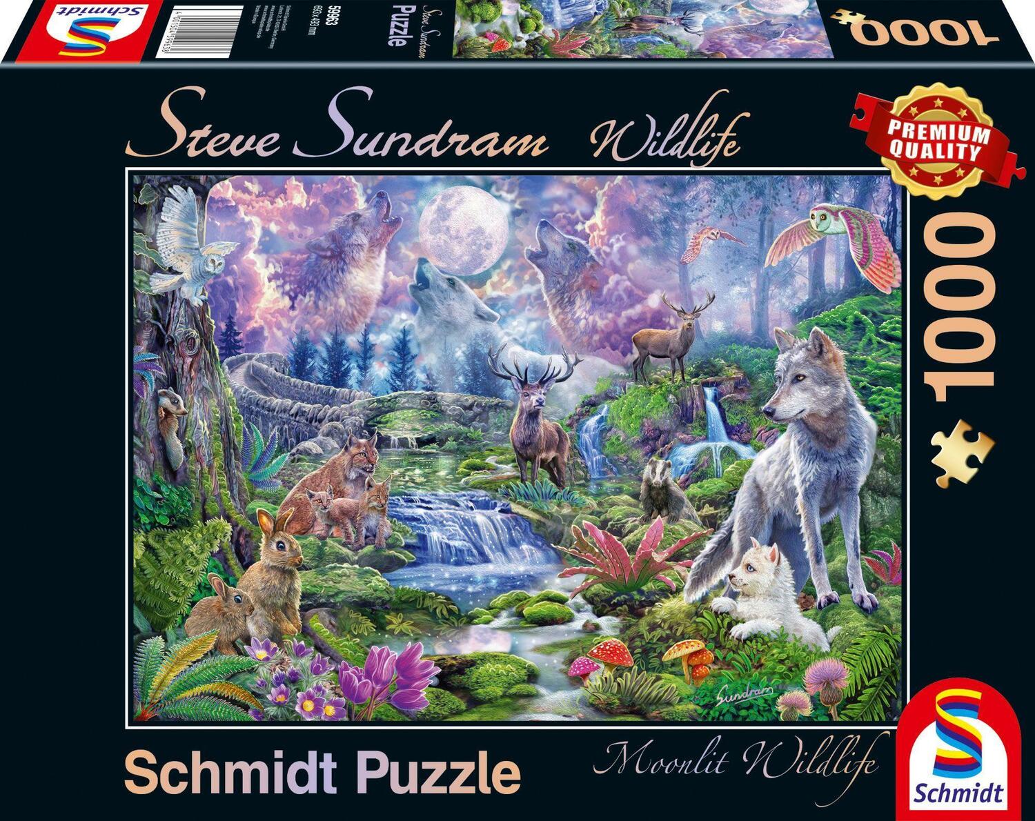 Cover: 4001504599638 | Wildtiere im Mondschein. 1.000 Teile | Spiel | Deutsch | 2022