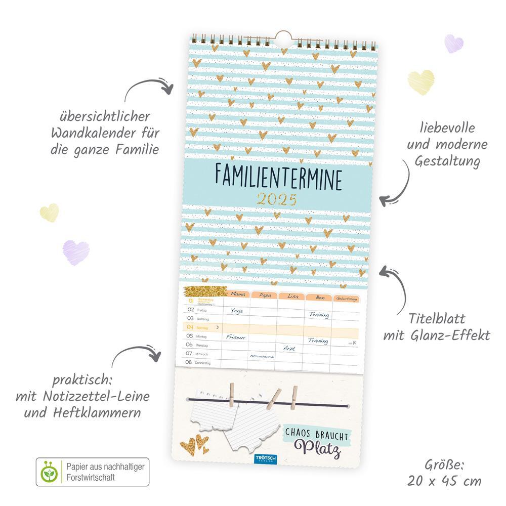Bild: 9783988022516 | Trötsch Premium-Familienkalender Familientermine 2025 | Wandkalender
