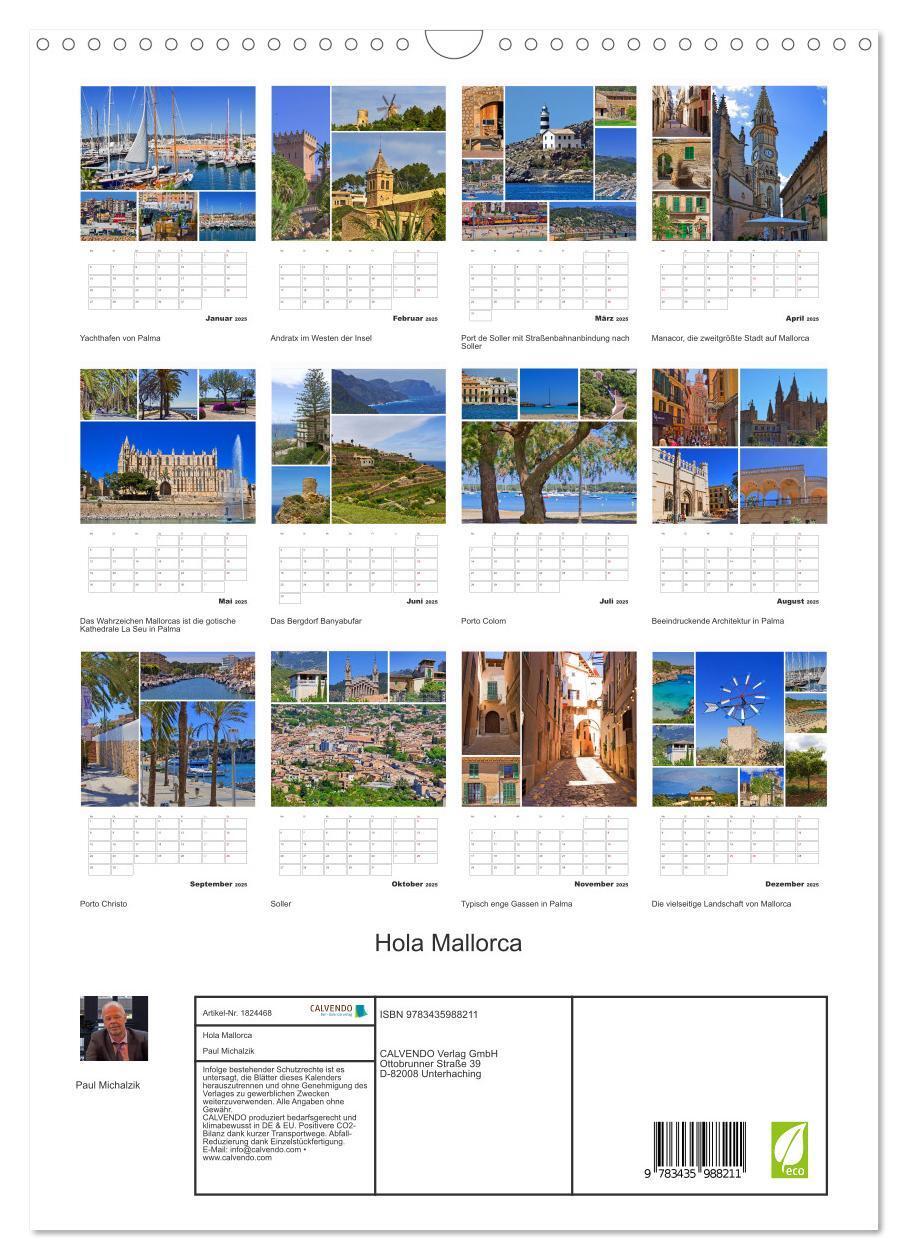 Bild: 9783435988211 | Hola Mallorca (Wandkalender 2025 DIN A3 hoch), CALVENDO Monatskalender