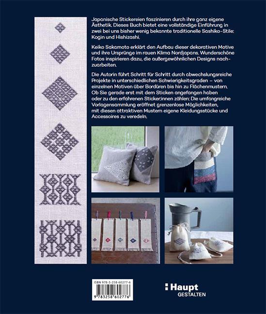 Rückseite: 9783258602776 | Japanische Muster sticken | Techniken, Projekte, 280 Vorlagen | Buch