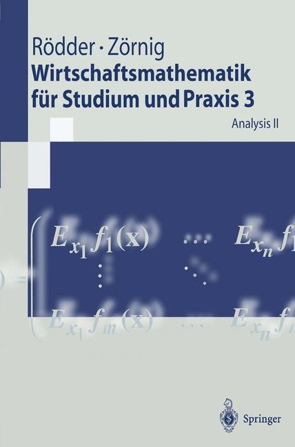 Cover: 9783540617167 | Wirtschaftsmathematik für Studium und Praxis 3 | Analysis II | Buch