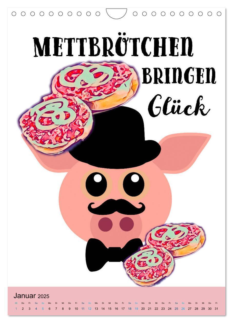 Bild: 9783435948413 | Mettbrötchen Träume - Mettkalender (Wandkalender 2025 DIN A4 hoch),...