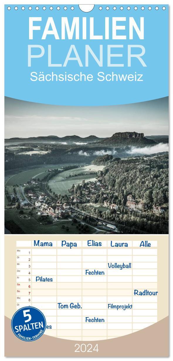 Cover: 9783383102806 | Familienplaner 2024 - Sächsische Schweiz mit 5 Spalten...