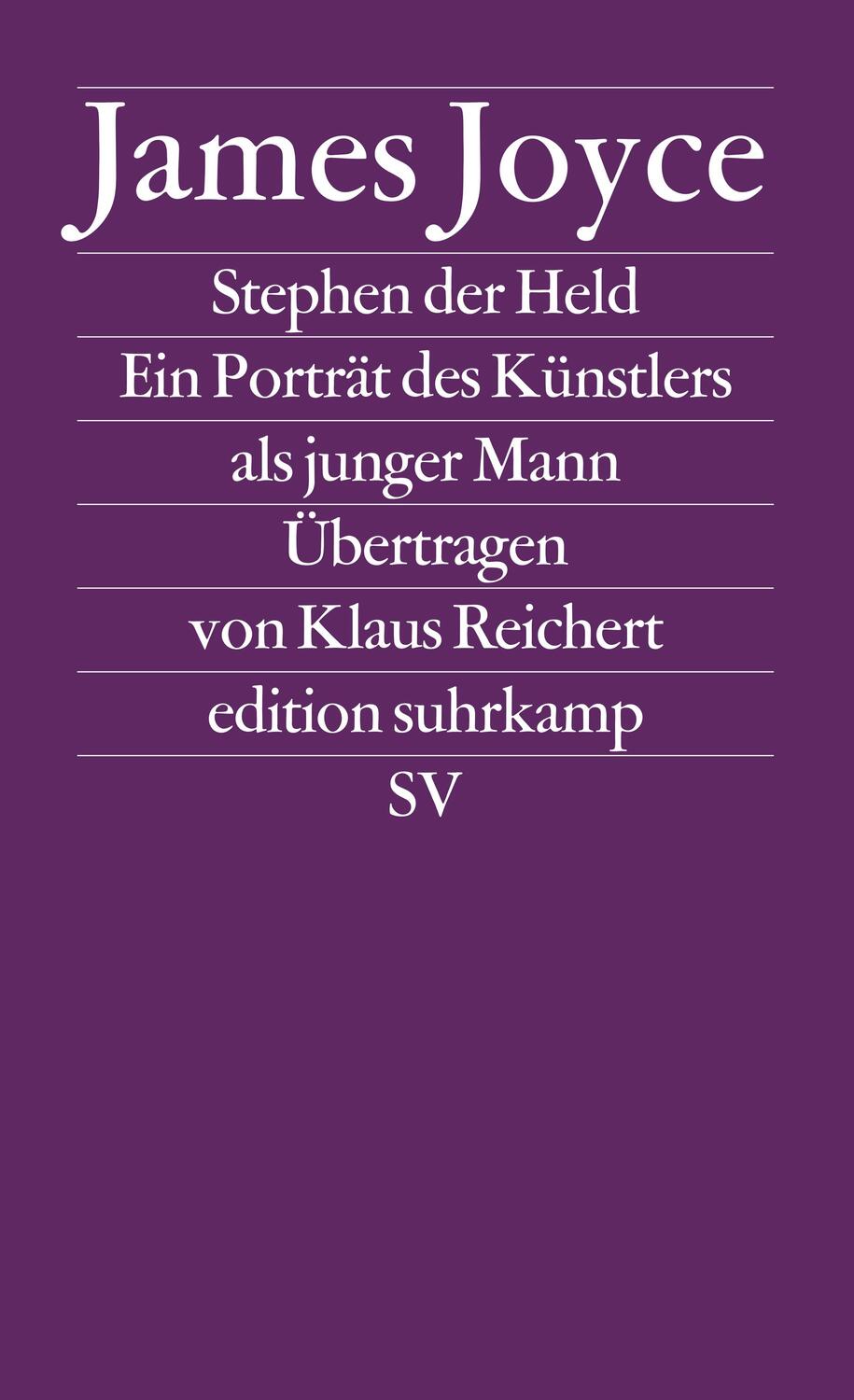 Cover: 9783518114353 | Stephen der Held | James Joyce | Taschenbuch | edition suhrkamp | 1987