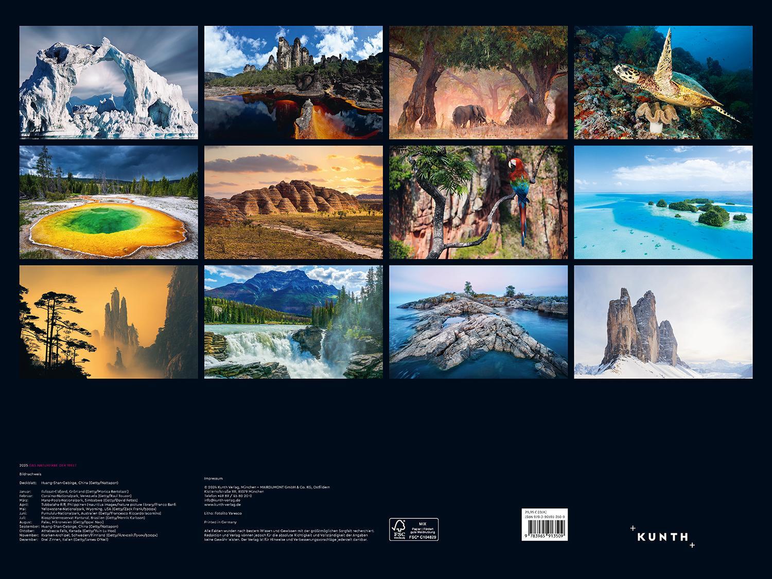 Bild: 9783965913509 | Das Naturerbe der Welt - KUNTH Wandkalender 2025 | Kalender | 14 S.