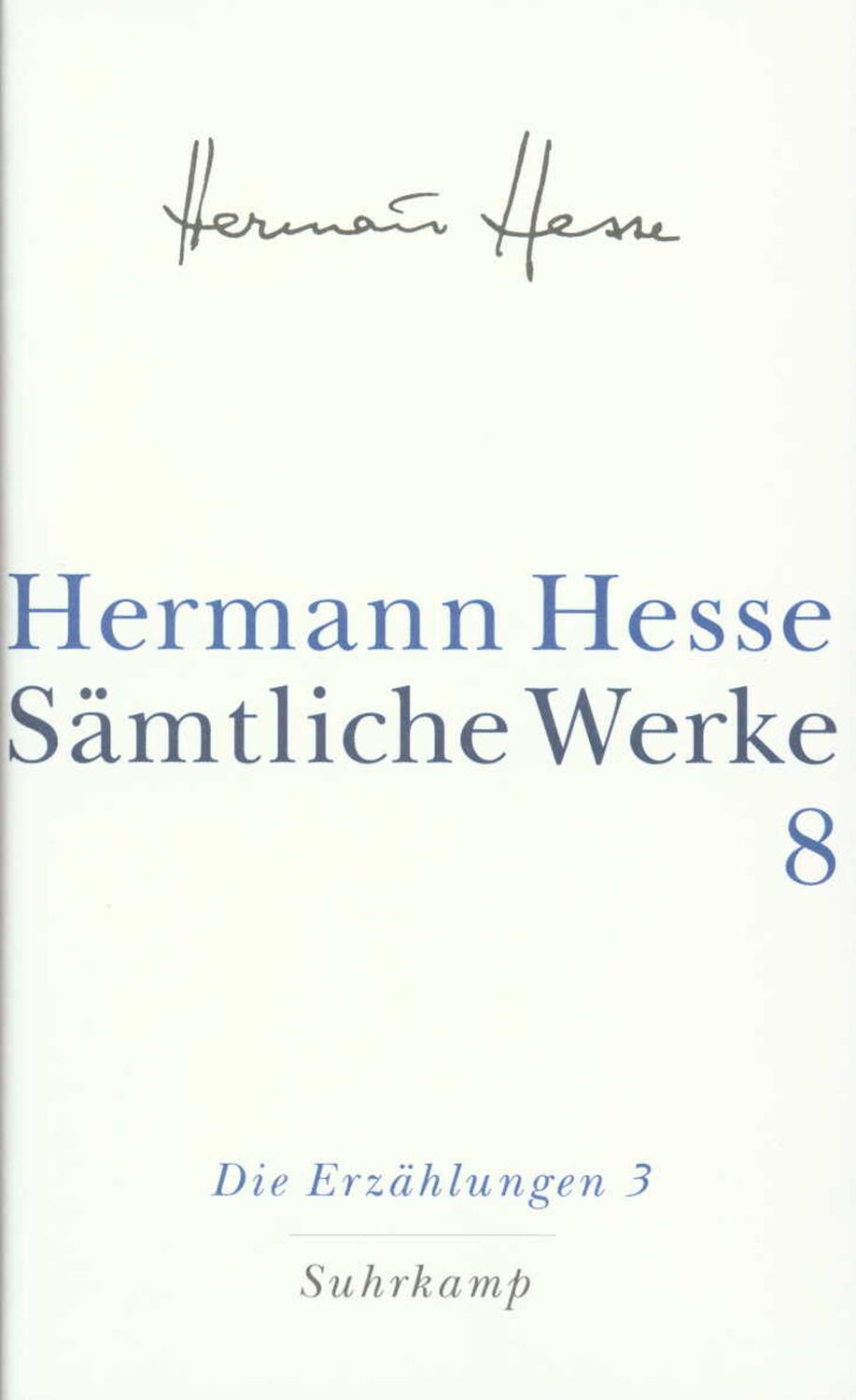 Cover: 9783518411087 | Die Erzählungen 3. 1911-1954 | Hermann Hesse | Buch | Deutsch | 2001
