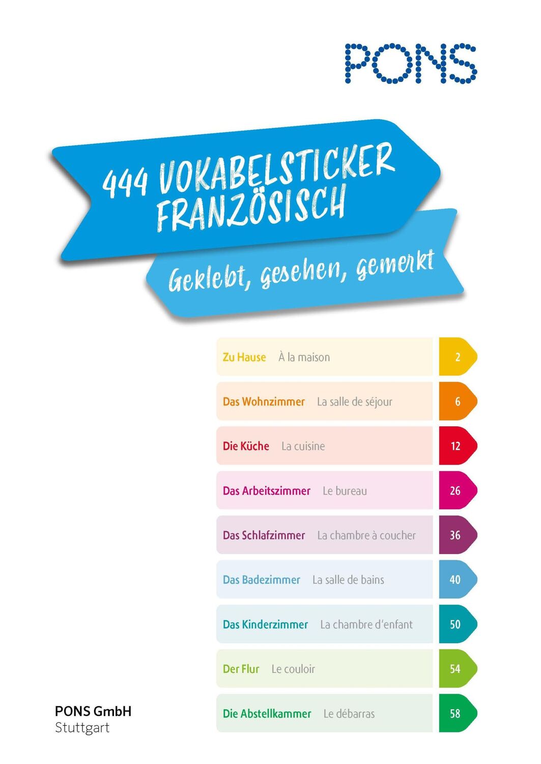 Bild: 9783125162976 | PONS 444 Vokabelsticker Französisch | Geklebt, gesehen, gemerkt | Buch