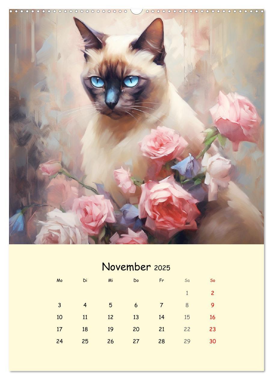 Bild: 9783435871407 | Liebliche Katzen. Anmut und Würde mit Blumen (Wandkalender 2025 DIN...