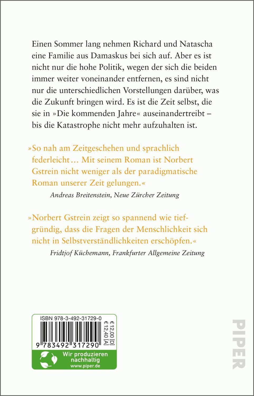 Rückseite: 9783492317290 | Die kommenden Jahre | Norbert Gstrein | Taschenbuch | Deutsch | 2021
