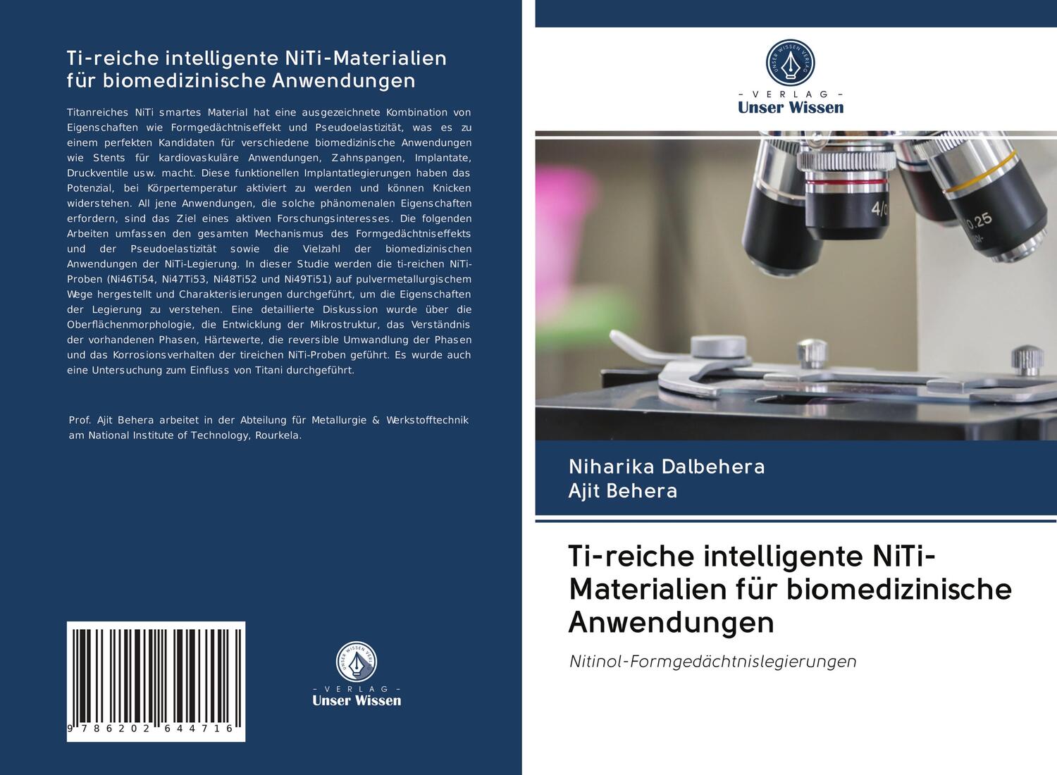 Cover: 9786202644716 | Ti-reiche intelligente NiTi-Materialien für biomedizinische...