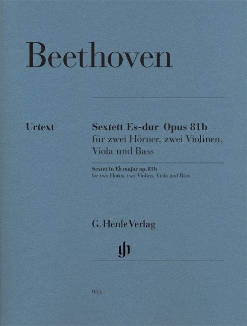 Cover: 9790201809557 | Sextet In E Flat Op.81b - Urtext Parts | Ludwig van Beethoven | 2010